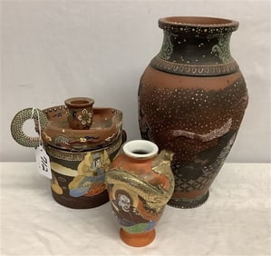4 Pc. Lot of Satsuma large Pot - 12" - 8 lbs