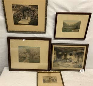 5 Framed Wallace Nutting's Largest - 16" x 18" - 2 lbs