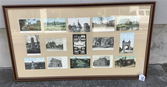Framed Hartford Postcard Collage 20" x 36" - 5 lbs