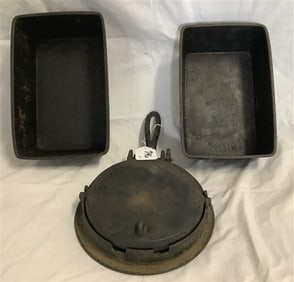 3 Piece Lot of Early Iron Cookware