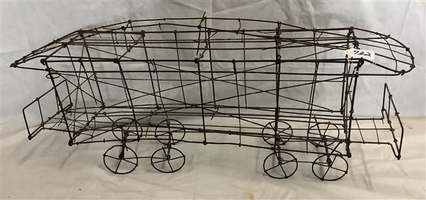 32" Folk Art Wire Trolley Car 1 lb