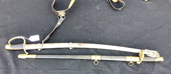 2 Nice Quality Reproduction Swords - 40" and 42"L - 15 lbs