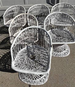 6 Woodard Spun Fiberglass Chairs