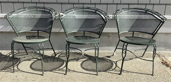3 vintage Mesh Arm Chairs