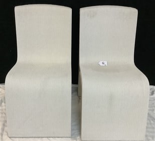 Stylish Pr. of Concrete Garden Chairs approx 150+ lbs