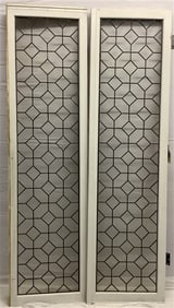 2 Leaded Glass Doors - 22.5" x 83" 75+ lbs
