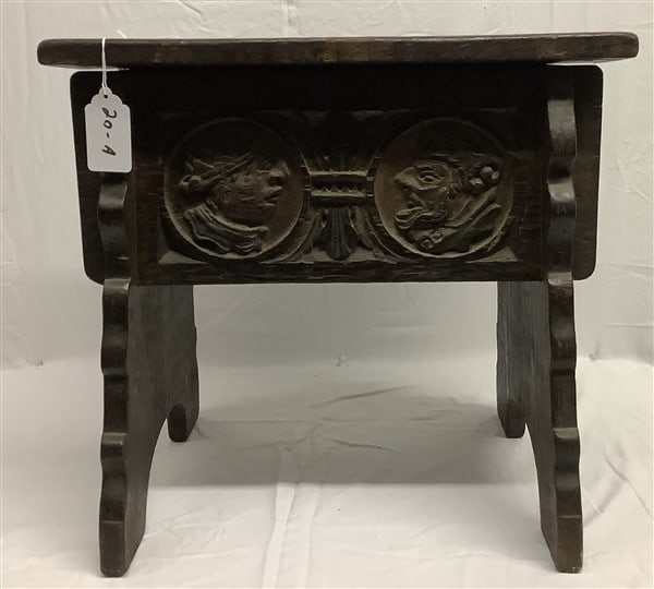Carved Primitive Table 12" x 20" x 19"h - 15 lbs: Carved Primitive Table 12" x 20" x 19"h - 15 lbs