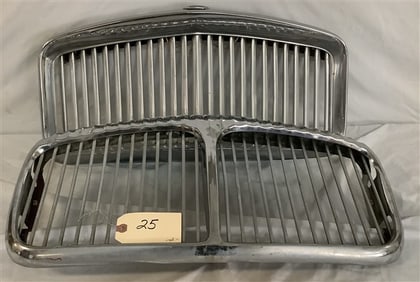 2 Vintage Chrome Automobile Grills
