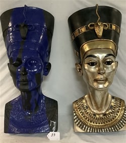 Two 29" Molded Egyptian Goddess
