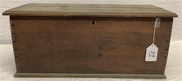 Nice Early Dovetailed Blanket Box 12" x 25" x 10.5"h