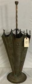 Exceptional Hammered Brass Umbrella Stand 36" overall - 15 lbs