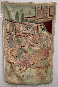 Tibetan Crewel Work Tapestry 35" x 55"