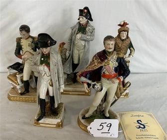 Five 8" Porcelain Figures - 4 are Schreiber Alsbach