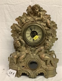 29" Victorian Metal Clock - 19" No Pendulum - 8 lbs