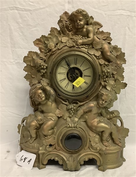 29" Victorian Metal Clock - 19" No Pendulum - 8 lbs: 29" Victorian Metal Clock - 19" No Pendulum - 8 lbs
