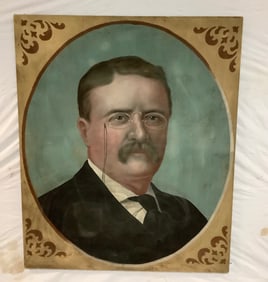 Unframed o/c of Theodore Roosvelt 45" x 52" - 10 lbs