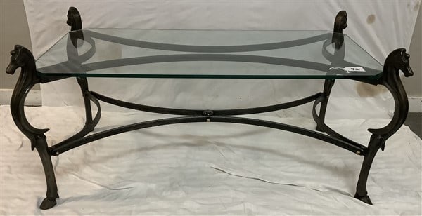 Nice Quality Steel and Glass Coffee Table 27"x 54" x 24"h: Nice Quality Steel and Glass Coffee Table 27"x 54" x 24"h
