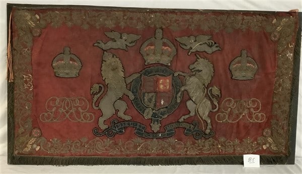 Embroidered Cypher of Geo VI - 26" x 49" 2 lbs: Embroidered Cypher of Geo VI - 26" x 49" 2 lbs