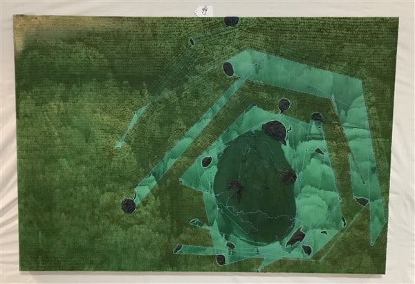 Large Unframed Abstract on Canvas, Katie Pratt 40" x 57": Large Unframed Abstract on Canvas, Katie Pratt 40" x 57"