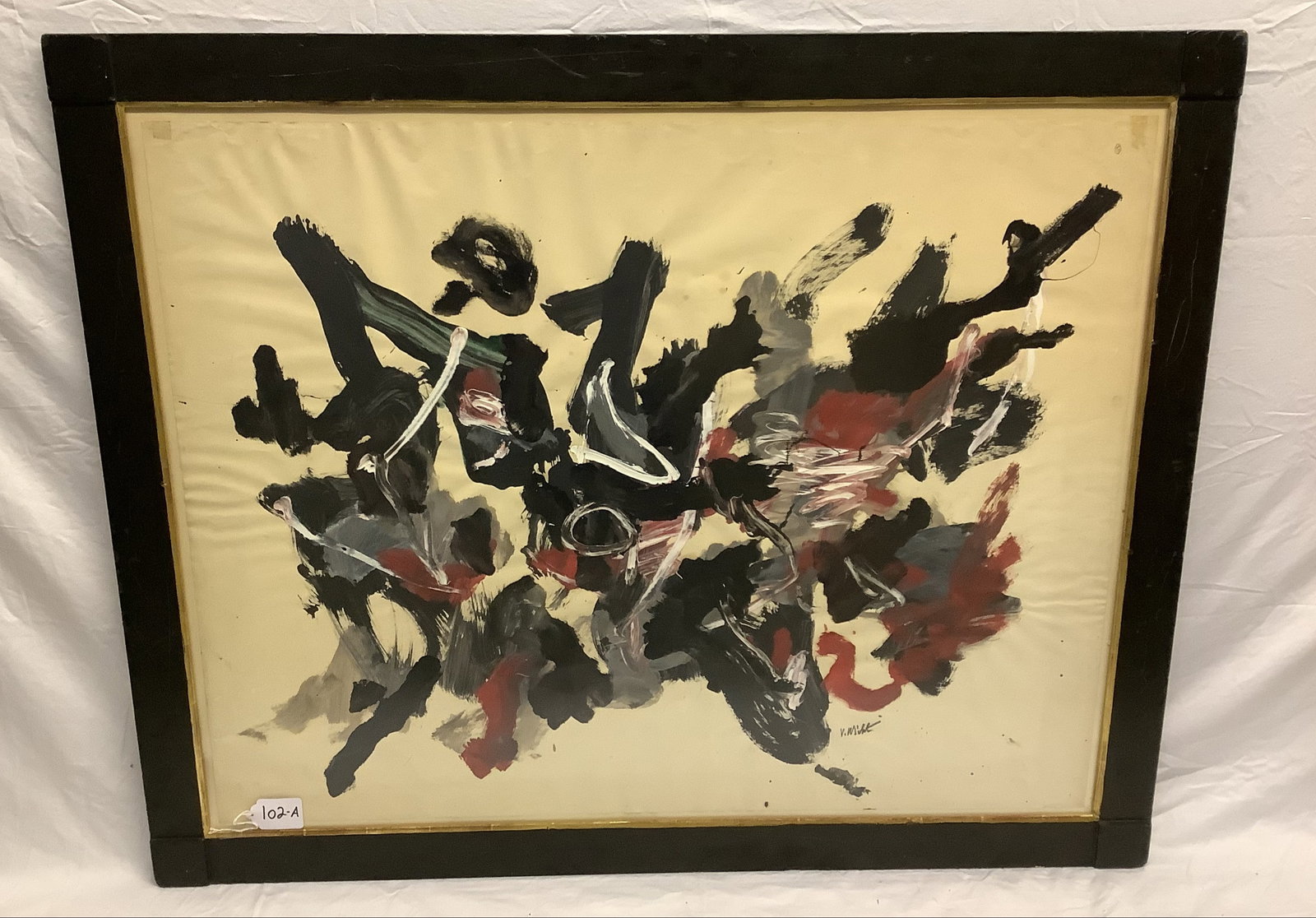 Framed Abstract Signed John Von Wicht 42" x 52": Framed Abstract Signed John Von Wicht 42" x 52"