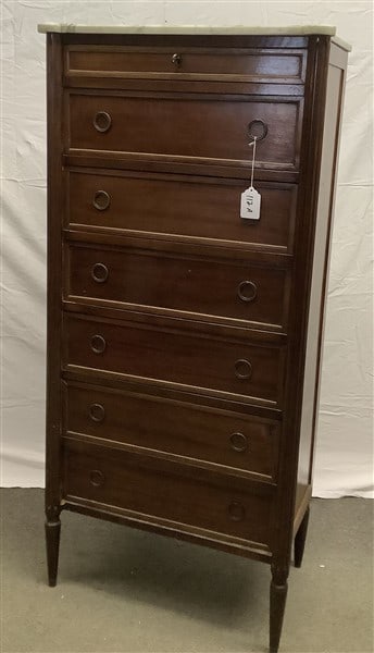 Marble Top 7 Drawer French Semainier: Marble Top 7 Drawer French Semainier