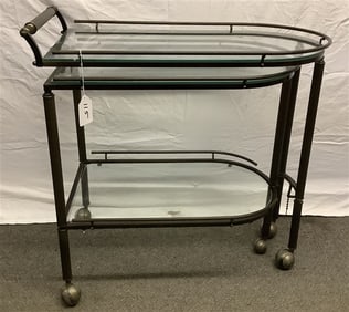 Stylish Steel and Glass Tea Cart