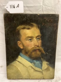 Unframed 19th Cent. o/c Portrait Ch. Stewart Davison 9" x 12" - 2 lbs