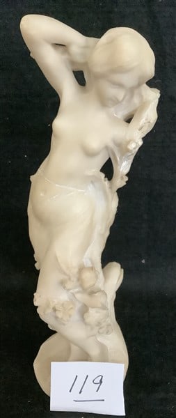 Antique 14" Carved Marble Statue 4 lbs: Antique 14" Carved Marble Statue 4 lbs