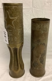 Nice 2 Pc. Lot of Trench Art 11" - 14: - 6lbs