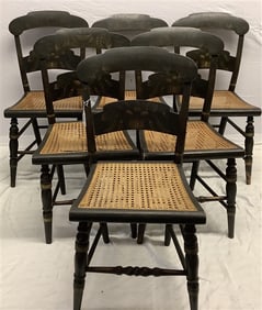 Set of 6 19th Cent. Cane Seat Side Chairs 35 lbs