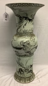 27" Porcelain Hand Painted Floor Vase