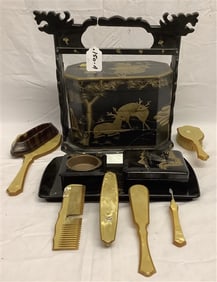 Lacquerware and Celluloid 5 lbs - wedding basket