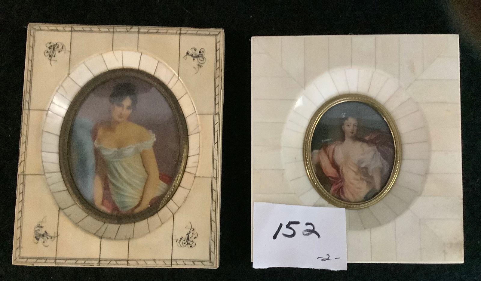 2 Framed Portrait Miniatures 4.5" x 5.5" N/A: 2 Framed Portrait Miniatures 4.5" x 5.5" N/A