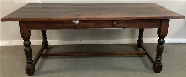 Vintage 1 Drawer Pine Table 39" x 84" x 31"h