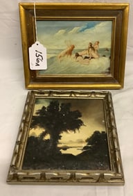 2 Small paintings on Canvas - Both Signed approx 8" x 10"