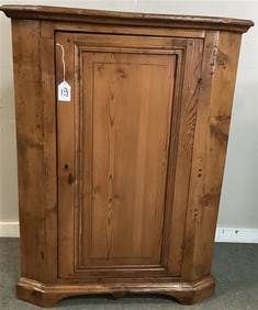Antique English Pine Corner Cabinet 48"h - Front 36"w