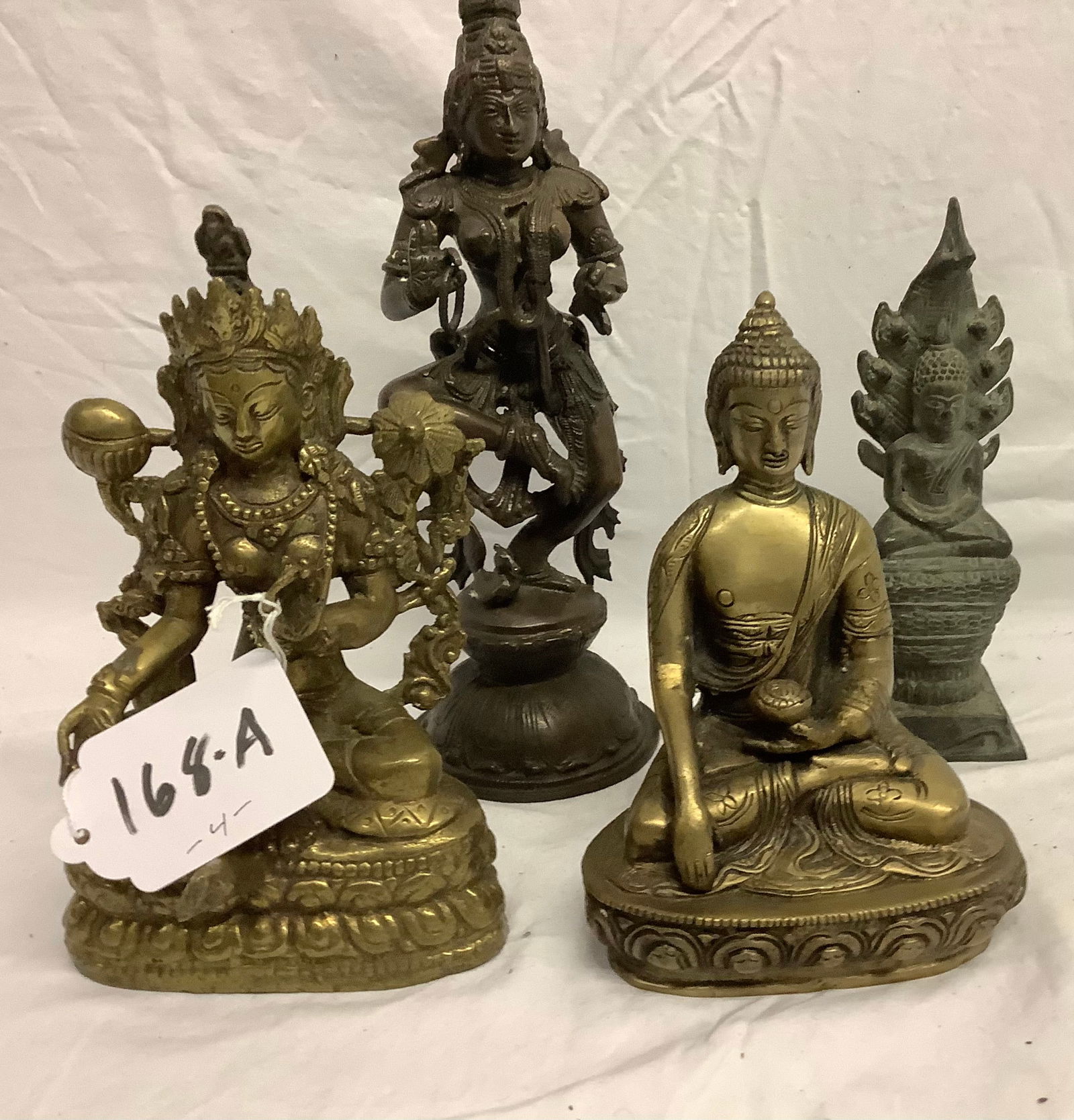 4 Brass/Bronze Deities - Tallest 11"h 15 lbs: 4 Brass/Bronze Deities - Tallest 11"h 15 lbs