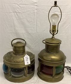 2 Brass Lanterns - 11" and 13" 5 lbs