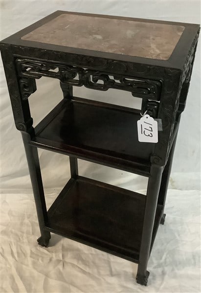 Marble Inset Oriental Stand - 12" x 16" x 32"h 20 lbs: Marble Inset Oriental Stand - 12" x 16" x 32"h 20 lbs