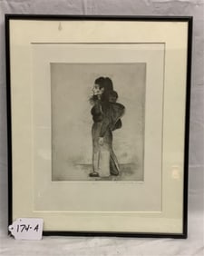 Pencil Signed Lithograph Raphael Soyer - 15" x 18" 2 lbs