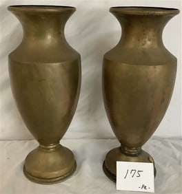 Pr. of 13.5" Brass Vases