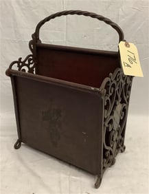 Iron Magazine Stand in Red Paint 10 lbs