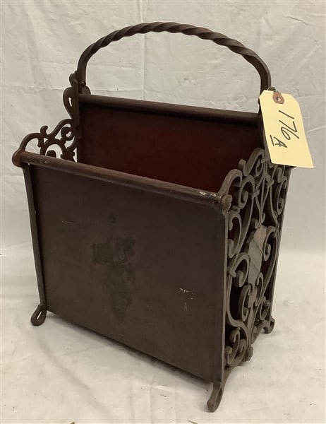 Iron Magazine Stand in Red Paint 10 lbs: Iron Magazine Stand in Red Paint 10 lbs