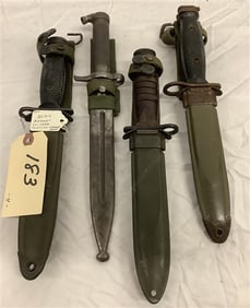 Four 12" U.S. Army Daggers/Bayonets