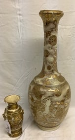 2 Satsuma Vases - 8" and 22" 8 lbs