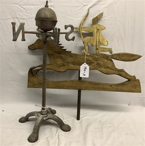 22" wooden Weathervane and Directionals on Stand: 22" wooden Weathervane and Directionals on Stand