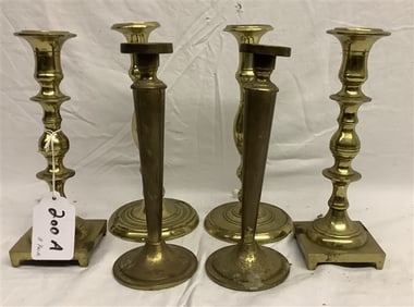 3 Pr of Brass Candlesticks