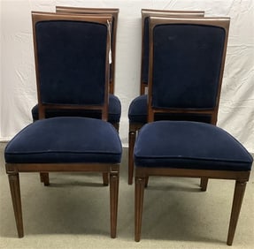 4 Dining Chairs with Royal Blue velvet Fabric