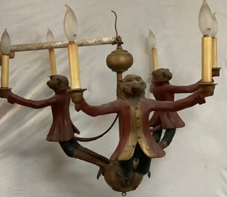 4 Light "Monkey" Lighting Fixture approx 28" diameter x 23"h