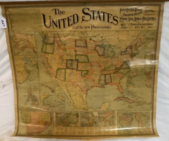 ca. 1900 National Publishing Co. U.S. Map 36" x 39"